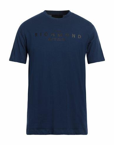 John Richmond Man T-shirt Navy blue Cotton Cover