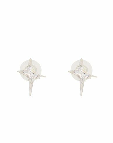 8 By Yoox Futuristic Star Earrings Man Earrings Silver Metal alloy, Glass Cover