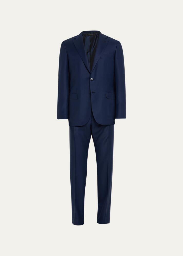 Brioni Men's Textured Solid Two-Piece Suit, Bright Navy Cover