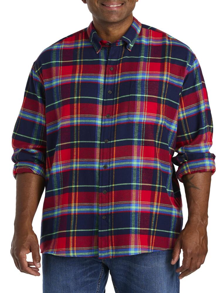 Harbor Bay by DXL Multi-Plaid Flannel Sport Shirt in Bright Multi Cover