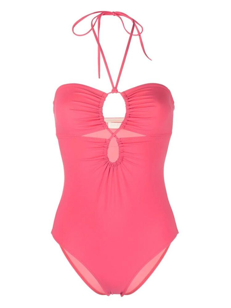 Ulla Johnson halterneck-fastening detail swimsuit - Pink Cover