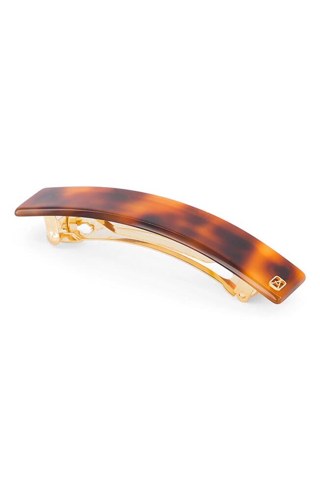 Alexandre de Paris Rectangular Barrette in Brown Cover