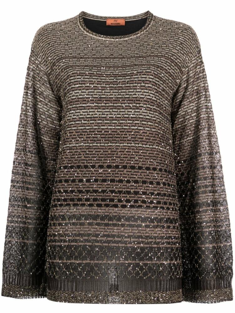 Missoni sequin-embellished striped jumper - Black Cover