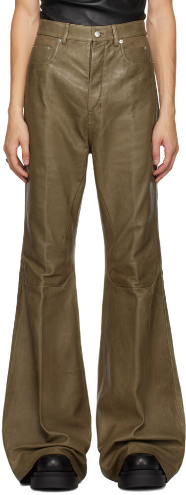 Rick Owens Brown Porterville Bolan Leather Pants Cover