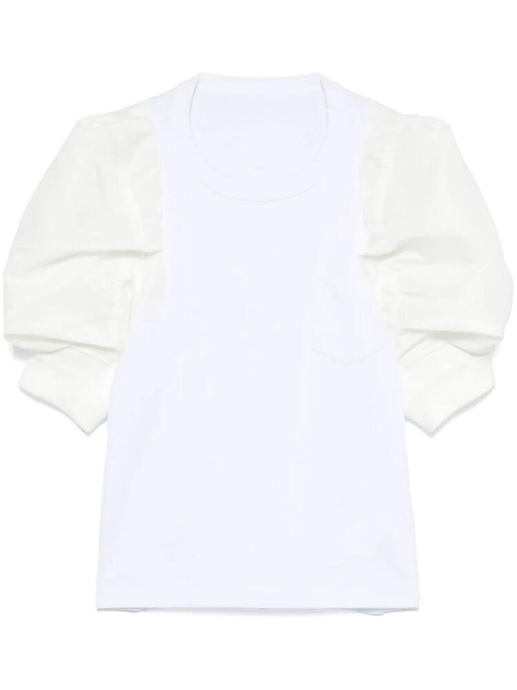 sacai puff-sleeve T-shirt - White Cover