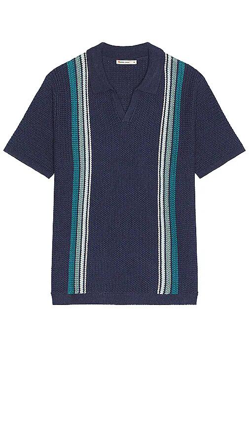 Marine Layer Resort Deep V Sweater Polo in Blue Cover