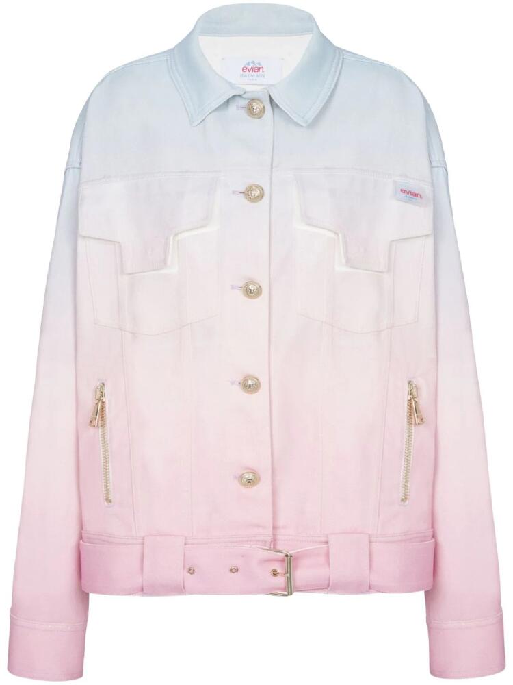 Balmain x Evian gradient denim jacket - White Cover