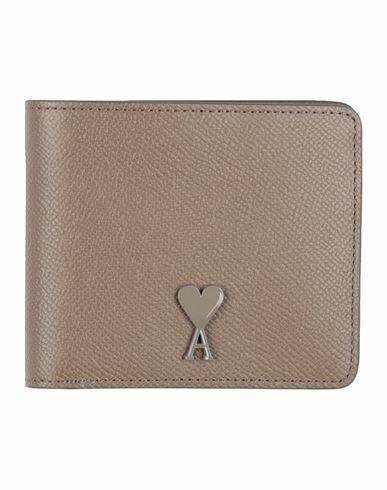 Ami Alexandre Mattiussi Man Wallet Khaki Leather Cover