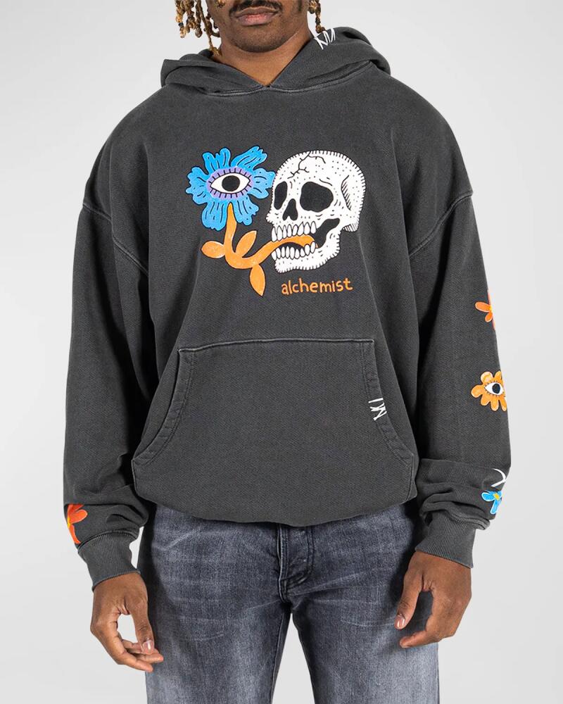 Alchemist Men's Floral Skull Hoodie Cover