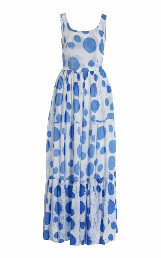 Busayo - Idowu Printed Poplin Maxi Dress - Blue Cover