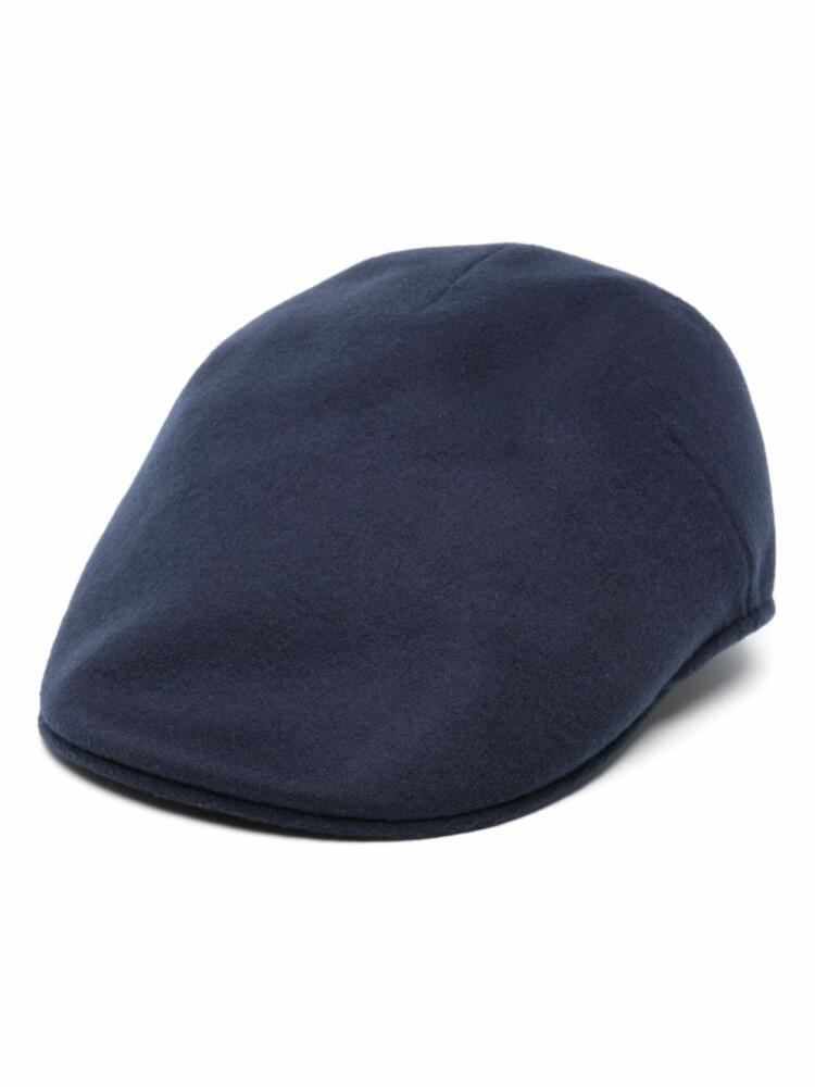 Borsalino virgin wool felted flat cap - Blue Cover