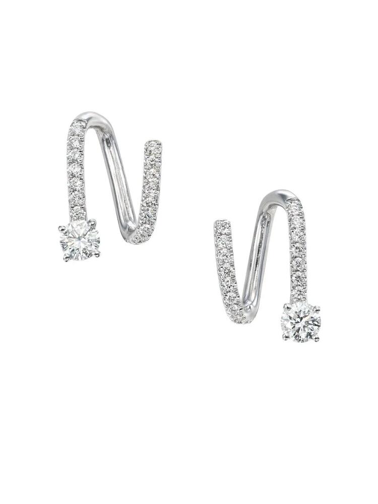 Anita Ko 18kt white gold diamond spiral earrings - Silver Cover