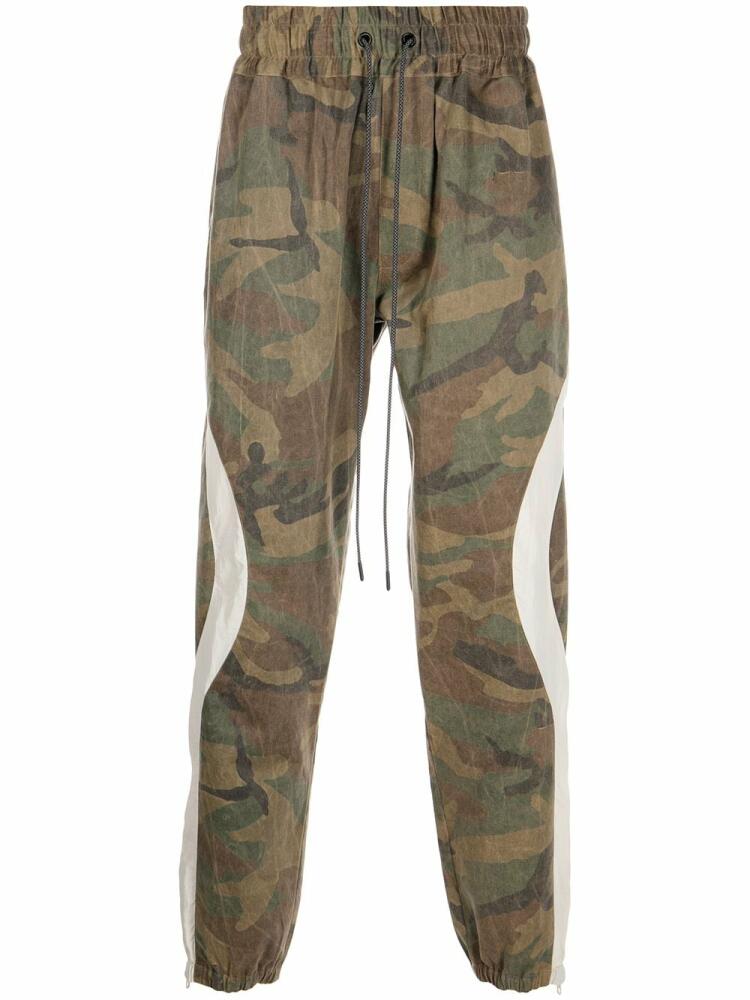 Mostly Heard Rarely Seen panelled camouflage tapered joggers - Brown Cover