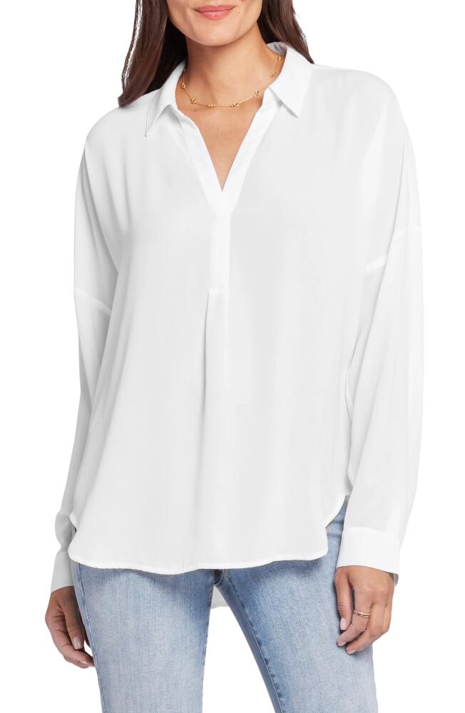 NYDJ Becky Recycled Polyester Georgette Blouse in Optic White Cover