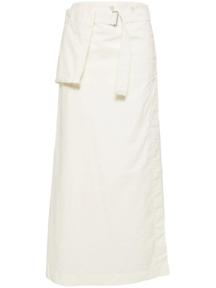 LEMAIRE belted wrap maxi skirt - White Cover