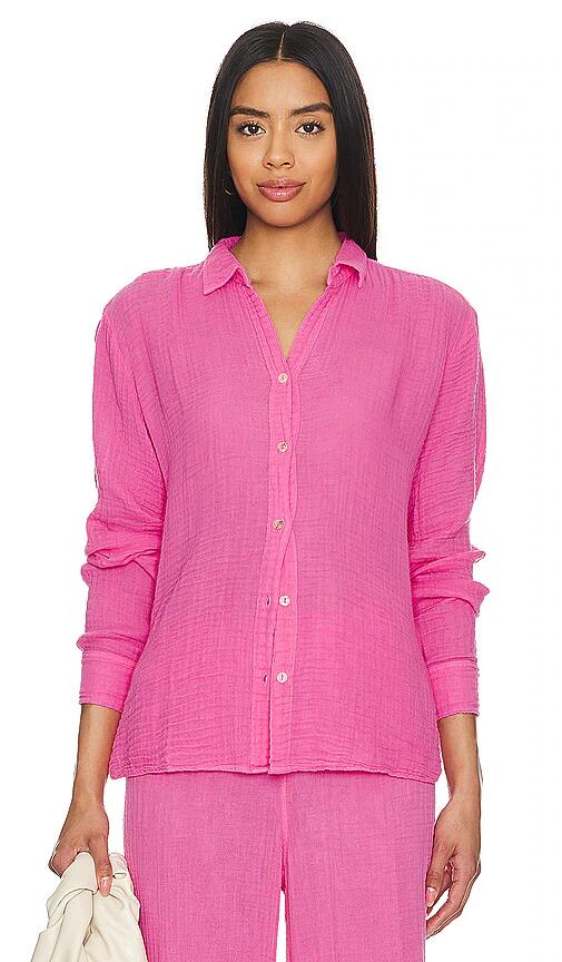 Michael Stars Leo Button Down Shirt in Pink Cover