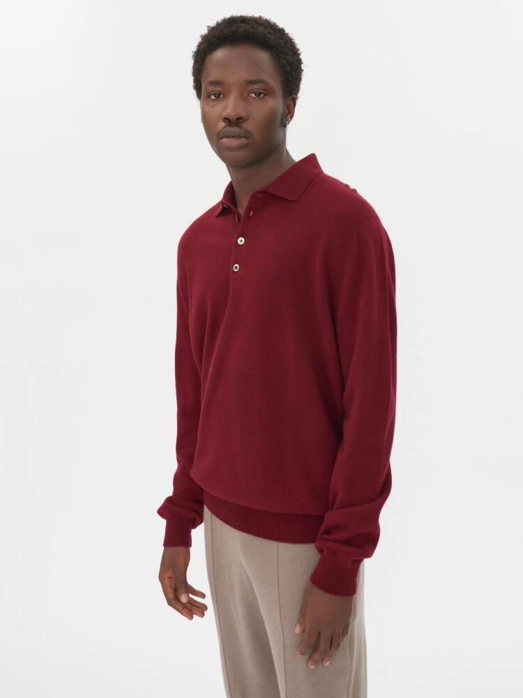 Gobi Cashmere Polo Neck Sweater in Bordeaux Cover