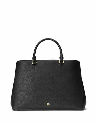 Lauren Ralph Lauren Crosshatch Leather Large Hanna Satchel Woman Handbag Black Cow leather Cover