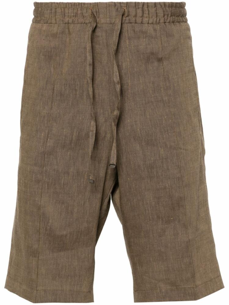 Corneliani slub-texture shorts - Brown Cover