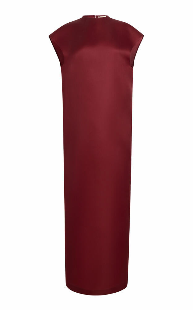 Khaite - Lohan Mockneck Silk Maxi Dress - Burgundy Cover