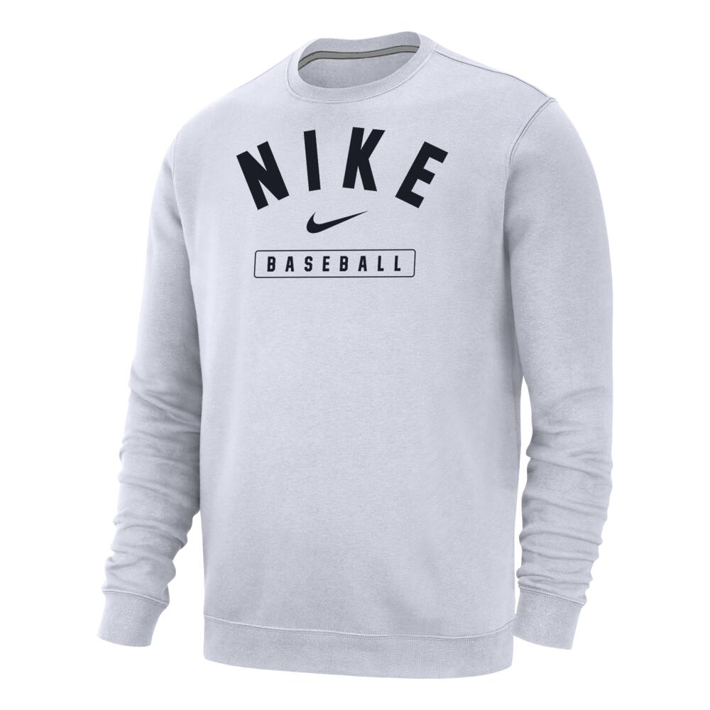 Nike Men's Baseball Crew-Neck Sweatshirt in White Cover