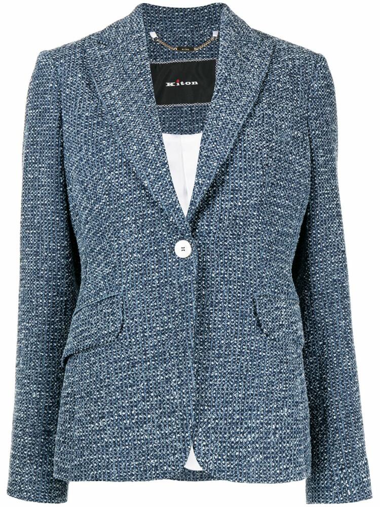 Kiton tweed cotton blazer - Blue Cover