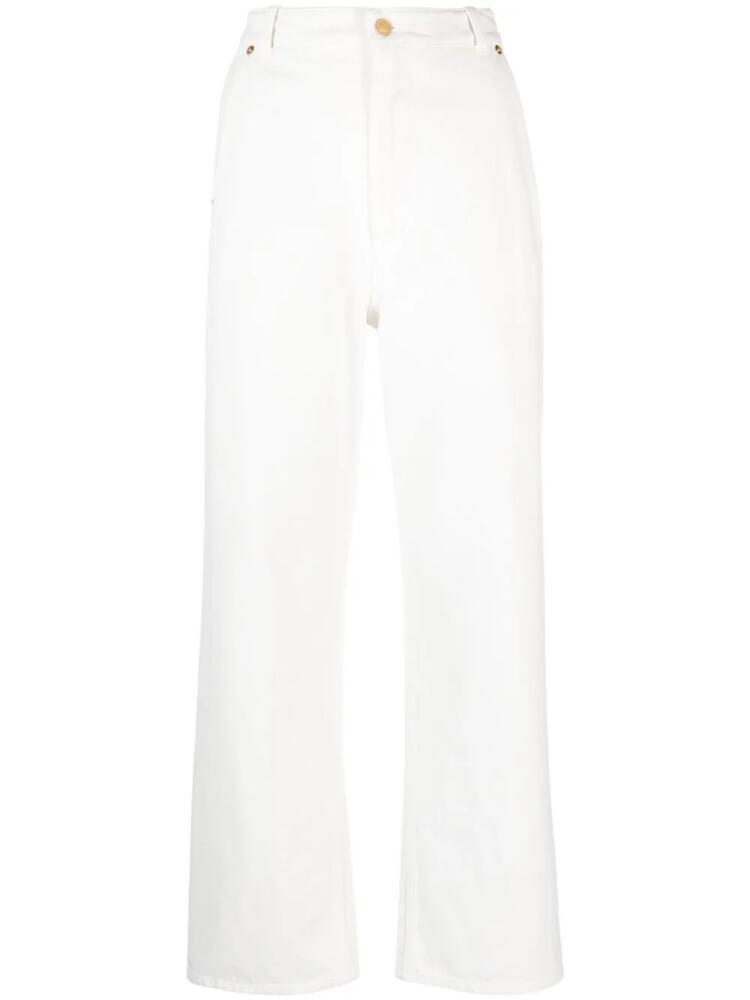 Bally logo-embroidered high-rise jeans - White Cover