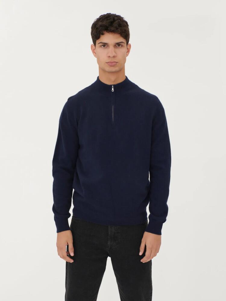 Gobi Cashmere Half Zip Polo in Navy Cover