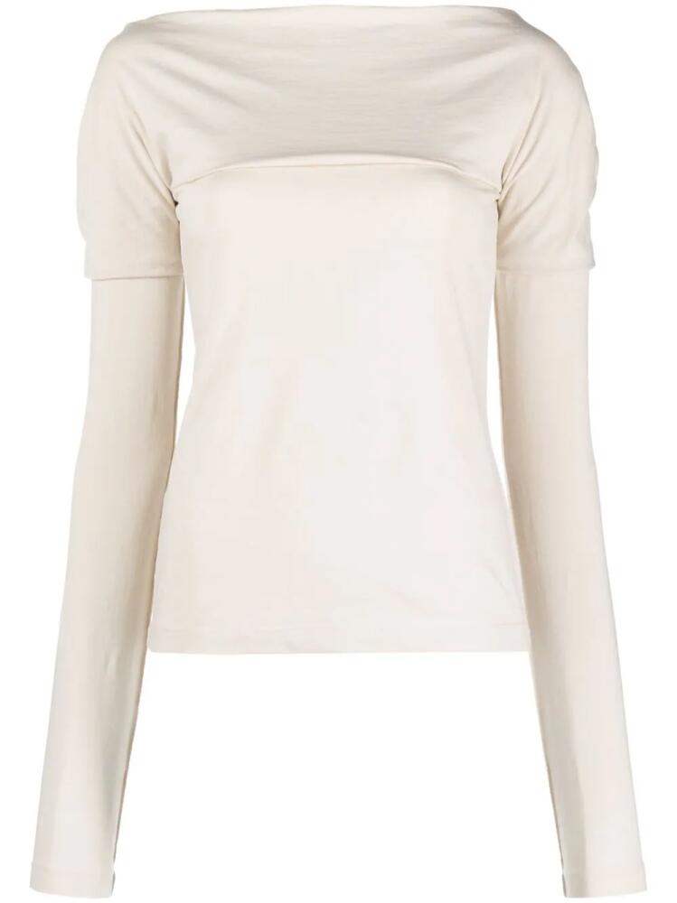 Low Classic draped pima cotton-blend top - Neutrals Cover