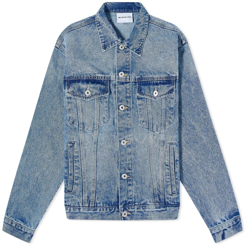 MKI Men's 16oz Denim Trucker Jacket in Bleach Wash Cover