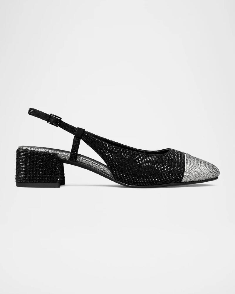 Tory Burch Bicolor Pave Cap-Toe Slingback Pumps Cover