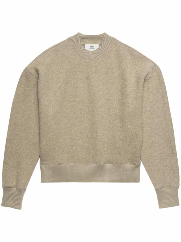 AMI Paris crew-neck fleece sweatshirt - Neutrals Cover