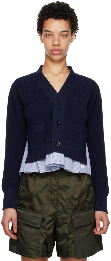 sacai Navy Layered Cardigan Cover