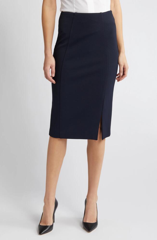 BOSS Vukeva Midi Pencil Skirt in Sky Captain Cover