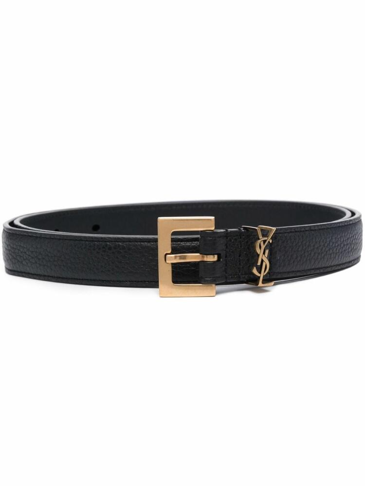 Saint Laurent Cassandre thin belt - Black Cover