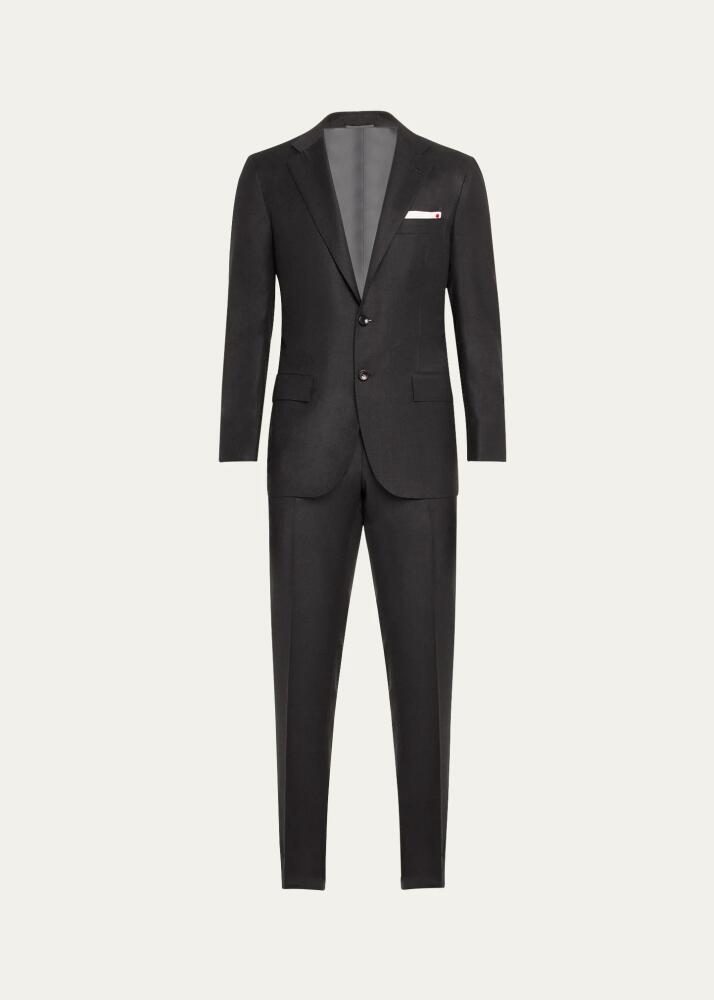 Kiton Men's Tonal Plaid Wool Suit Cover