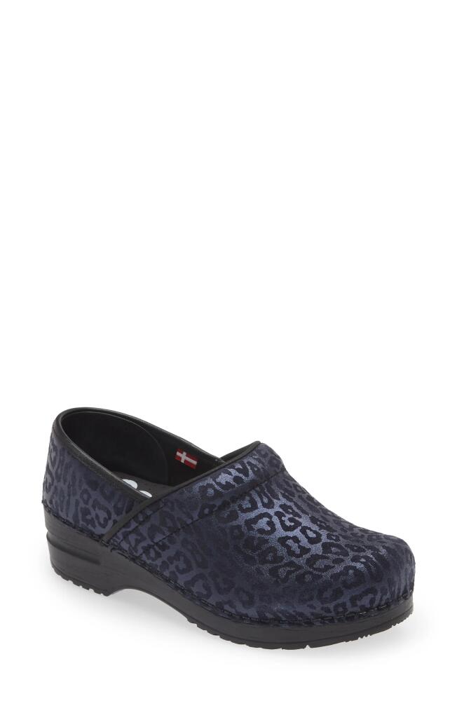 Sanita Pardus Leopard Print Clog in Navy Cover