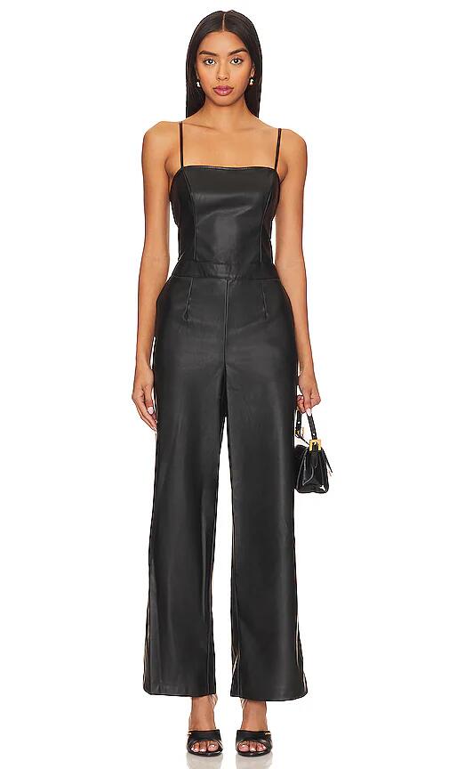 BCBGeneration Faux Leather Jumpsuit in Black Cover