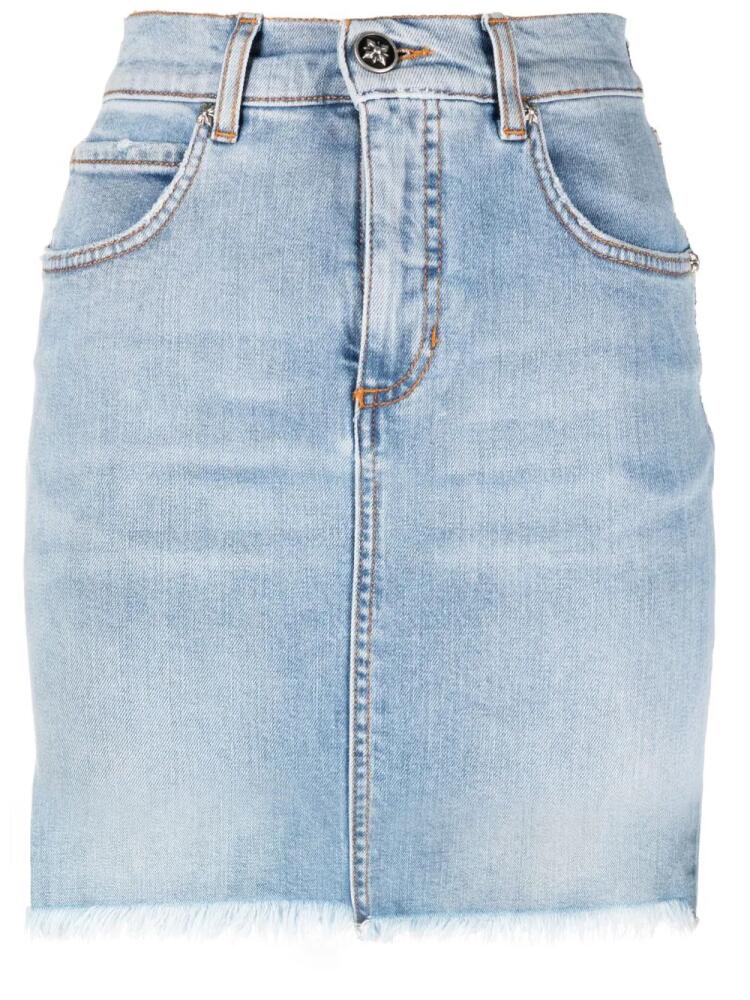 John Richmond frayed-hem denim skirt - Blue Cover