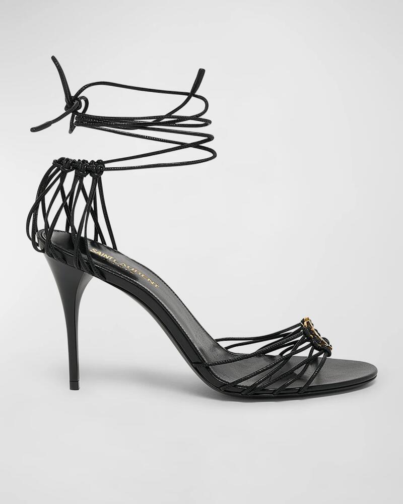 Saint Laurent Jota Strappy YSL Ankle-Wrap Sandals Cover