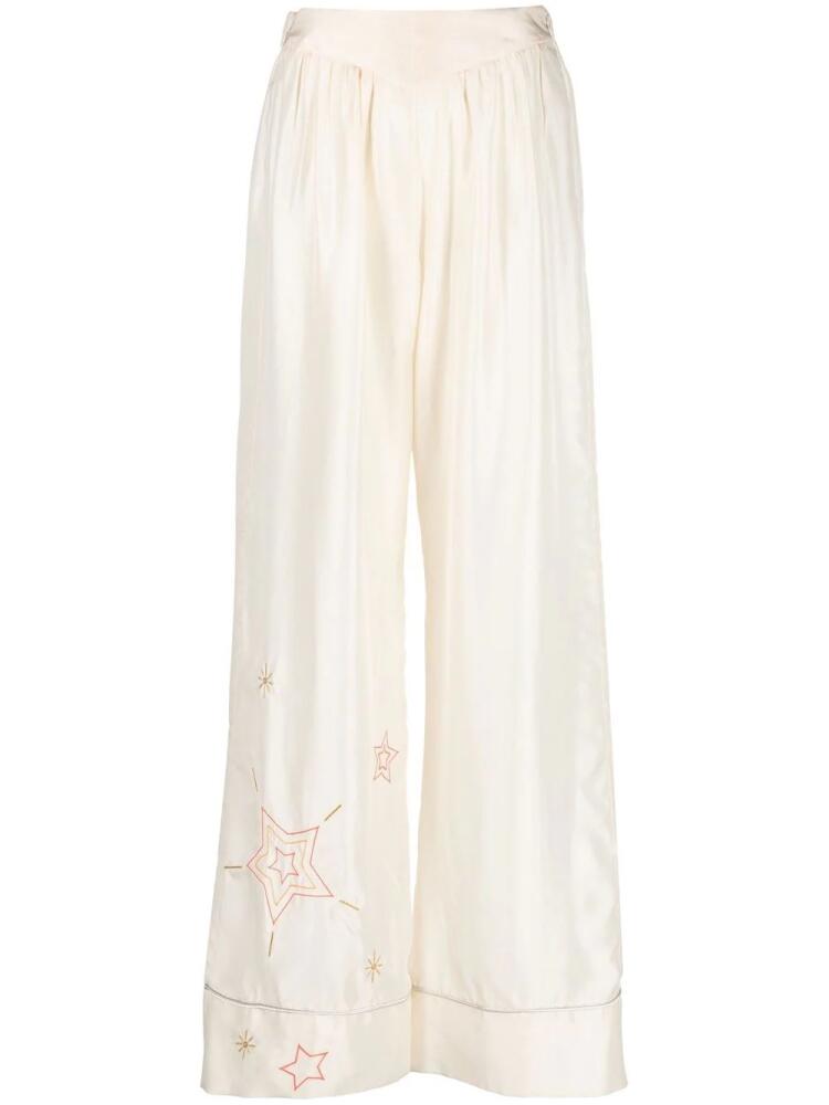 Forte Forte embroidered palazzo pants - Neutrals Cover