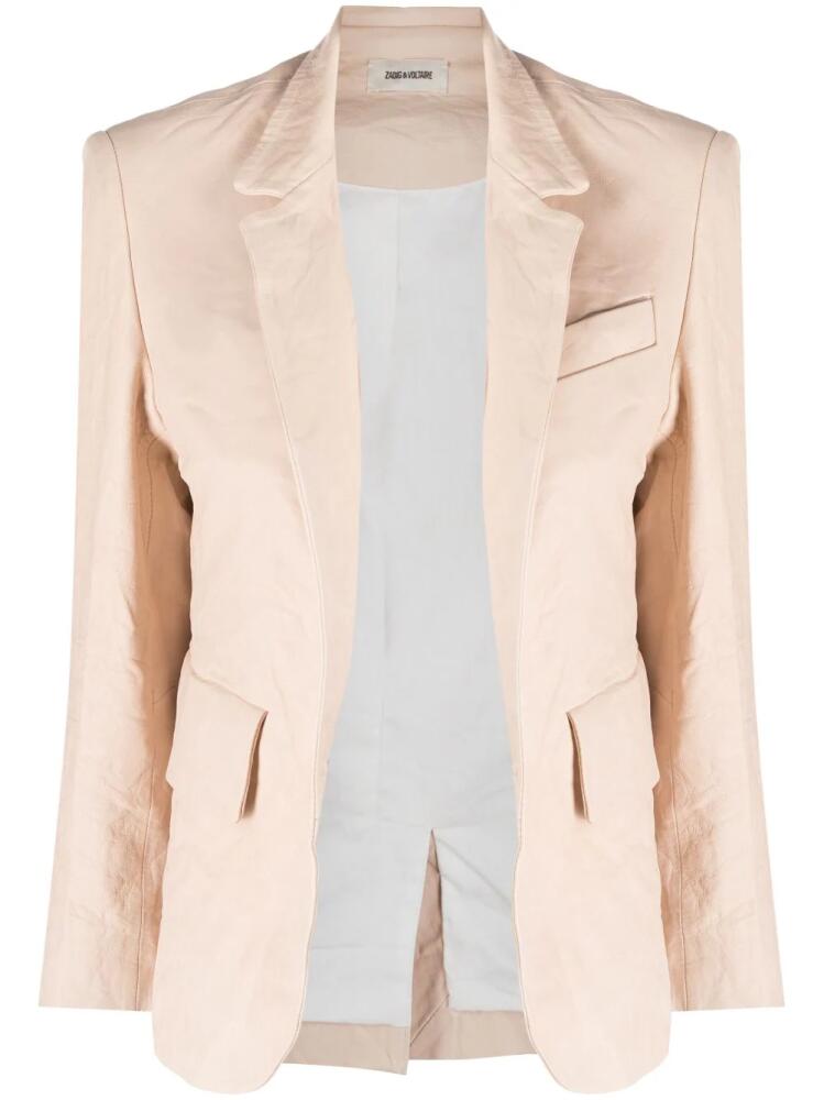 Zadig&Voltaire Verys crinkled leather jacket - Neutrals Cover