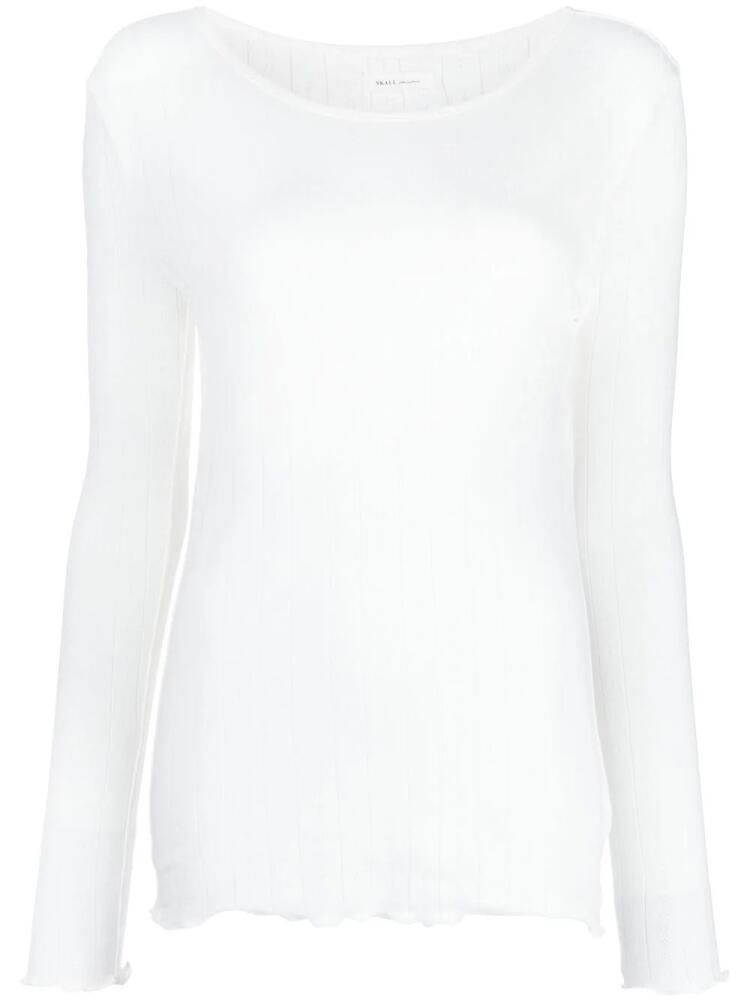 Skall Studio Edie Pointelle long-sleeved Tee - White Cover