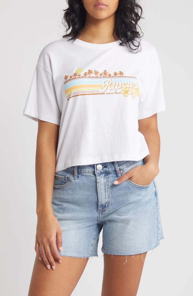 Rip Curl Sunset Crop Cotton Jersey Graphic T-Shirt in White Cover