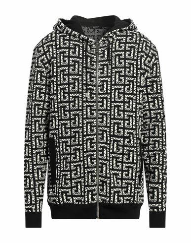 Balmain Man Cardigan Black Virgin Wool, Cotton, Polyamide Cover