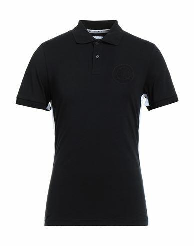 Bikkembergs Man Polo shirt Black Cotton, Elastane, Polyester Cover