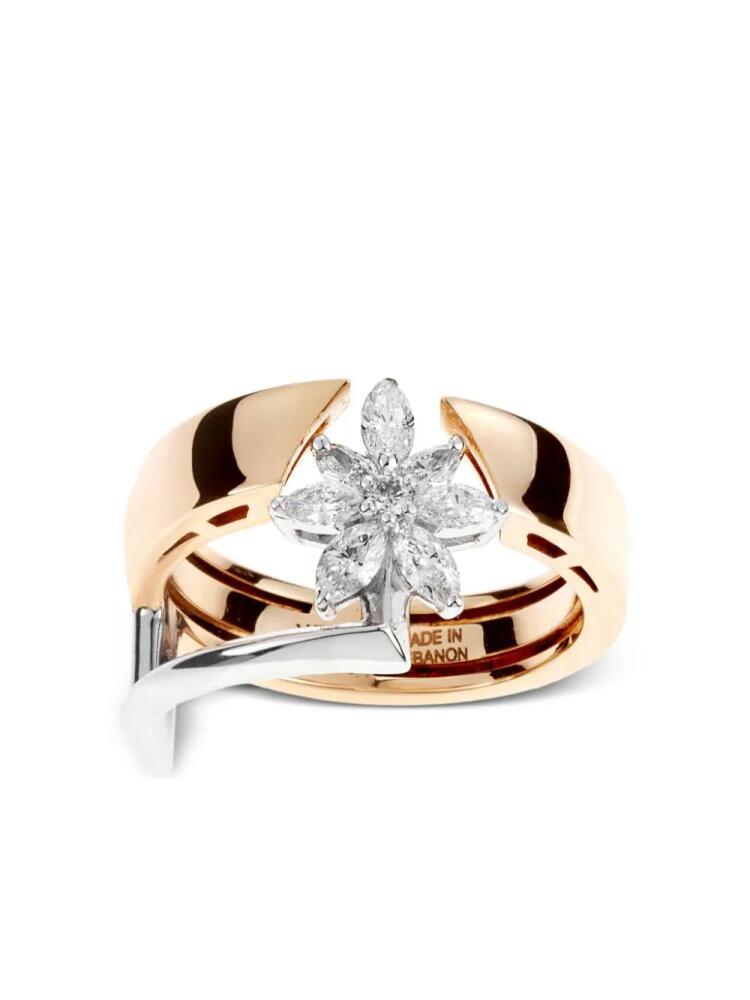 Yeprem 18kt rose gold Electrified diamond ring - Pink Cover