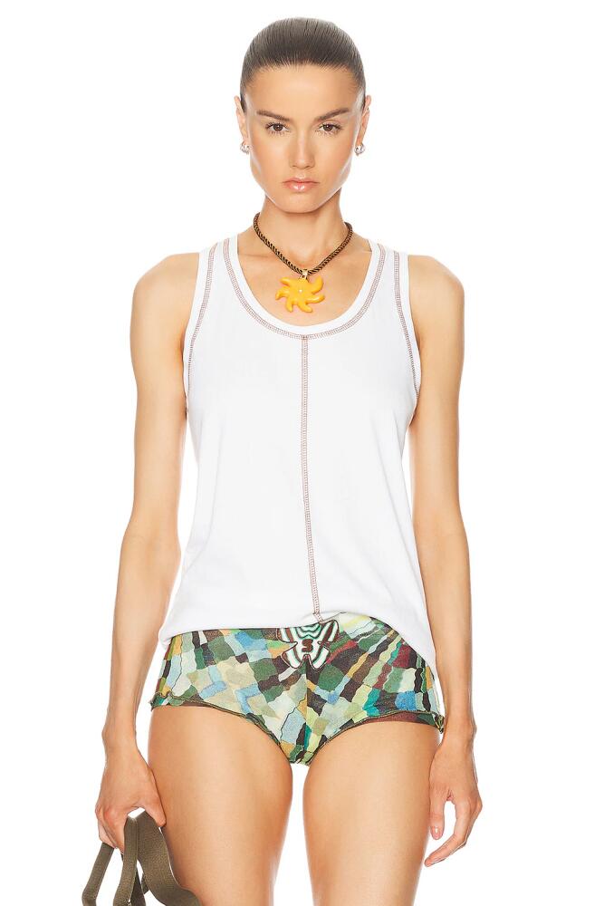 SIEDRES Karl Tank Top in White Cover