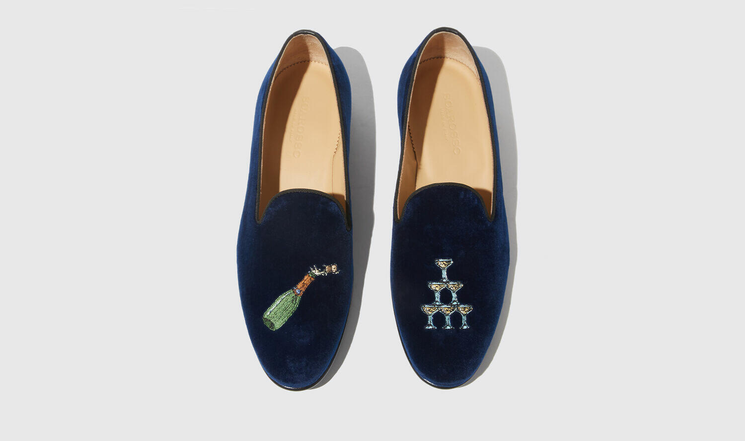 Scarosso Slippers Jay Blue Velvet Velvet Cover