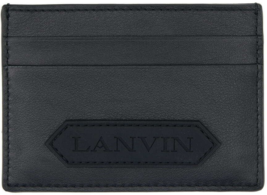 Lanvin Black Patch Card Holder Cover